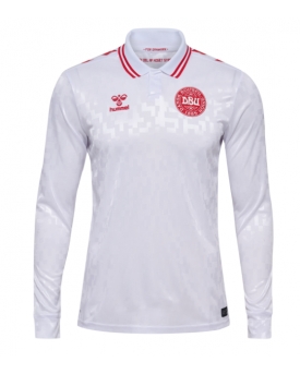 Danimarca Maglia Gara Trasferta Repliche Europei 2024 Maniche Lunghe